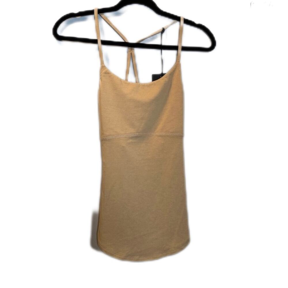 Chaser tank top cross back straps beige